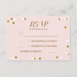Roush gold Konfetti elegante Hochzeit RSVP Karten