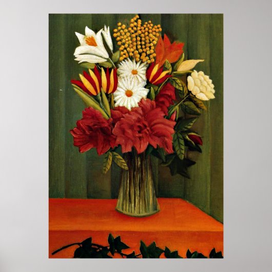 Rousseau - Bouquet von Blume mit einer Zweigstelle Poster (Vorne)