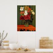 Rousseau - Bouquet von Blume mit einer Zweigstelle Poster (Küche)