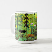 Rousseau - Exotische Landschaft mit Löwen und Löwe Kaffeetasse (Vorderseite Links)