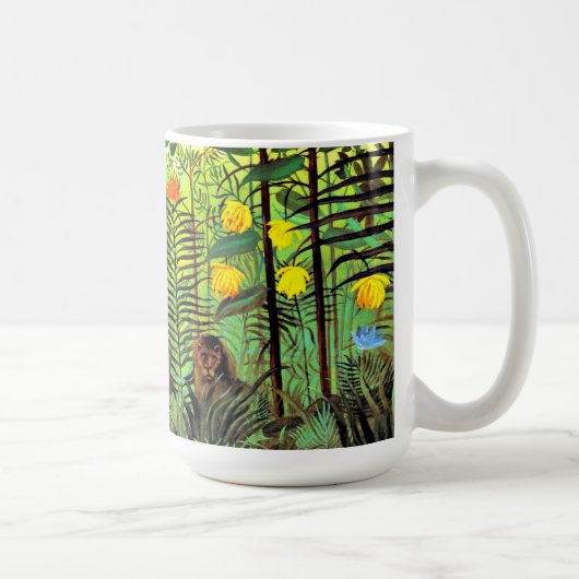 Rousseau - Exotische Landschaft mit Löwen und Löwe Kaffeetasse (Rechts)