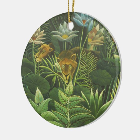 Rousseau Jungle Tropical Lion Kunstdruckerei Keramik Ornament (Links)