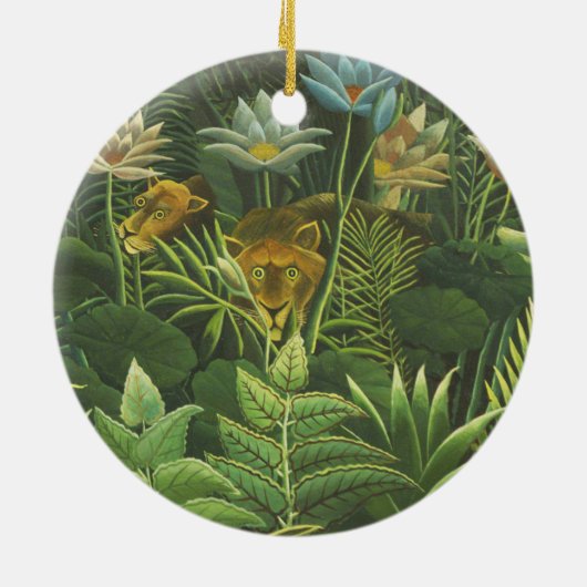Rousseau Jungle Tropical Lion Kunstdruckerei Keramik Ornament (Hinten)