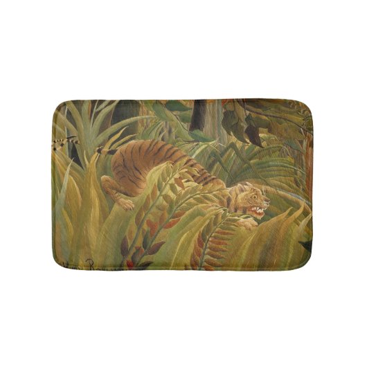 Rousseau Jungle Tropical Tiger Art Badematte (Vorderseite)