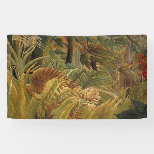 Rousseau Jungle Tropical Tiger Art Banner (Horizontal)