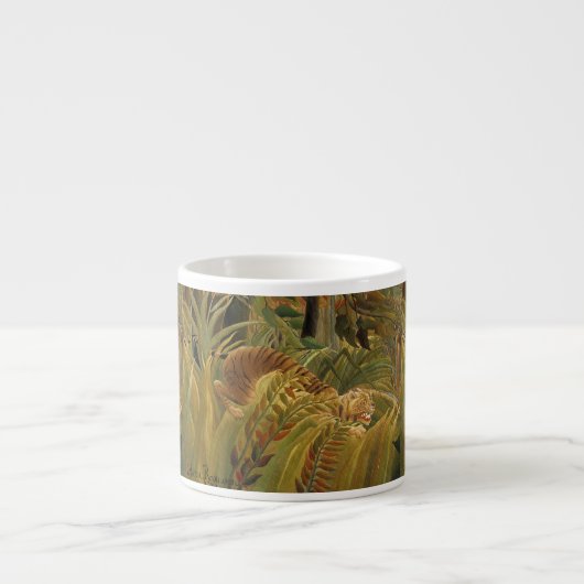 Rousseau Jungle Tropical Tiger Art Espressotasse (Vorderseite)