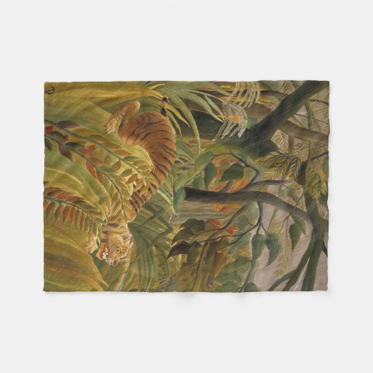 Rousseau Jungle Tropical Tiger Art Fleecedecke (Vorderseite (Horizontal))