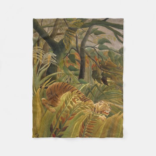 Rousseau Jungle Tropical Tiger Art Fleecedecke (Vorderseite)