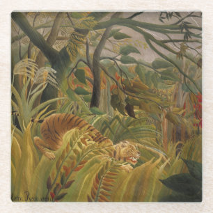 Rousseau Jungle Tropical Tiger Art Glasuntersetzer