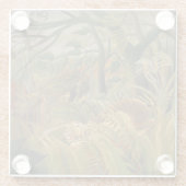 Rousseau Jungle Tropical Tiger Art Glasuntersetzer (Rückseite)