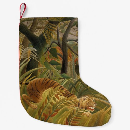 Rousseau Jungle Tropical Tiger Art Kleiner Weihnachtsstrumpf (Vorderseite)