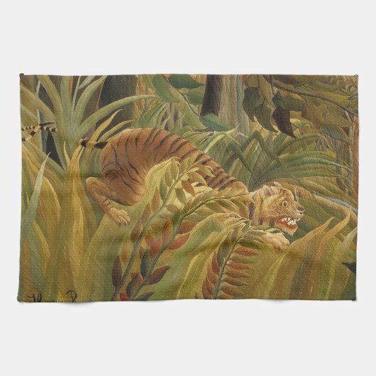 Rousseau Jungle Tropical Tiger Art Küchentuch (Horizontal)