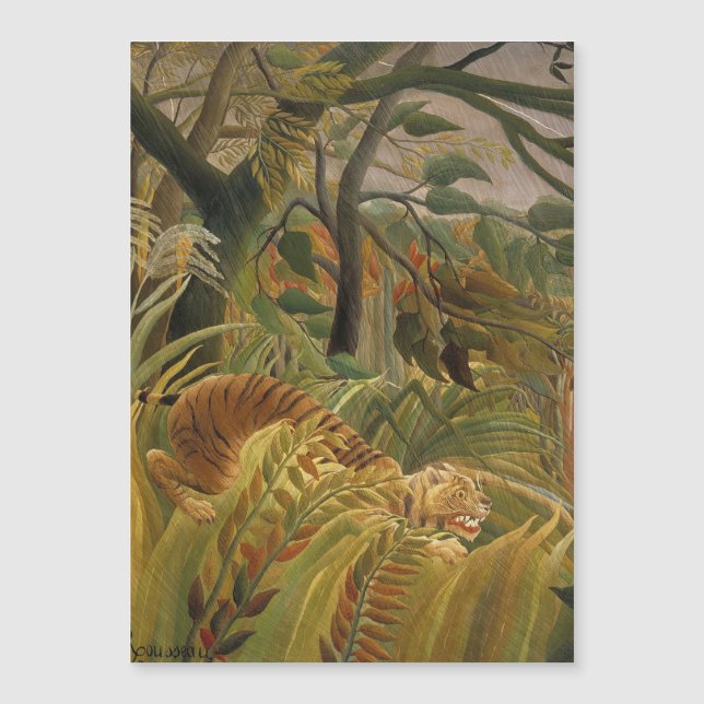 Rousseau Jungle Tropical Tiger Art Magnetkarte (Vorderseite)