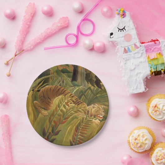 Rousseau Jungle Tropical Tiger Art Pappteller (Party)