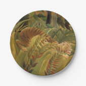 Rousseau Jungle Tropical Tiger Art Pappteller (Vorderseite)