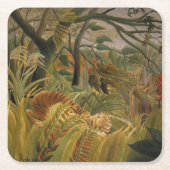 Rousseau Jungle Tropical Tiger Art Rechteckiger Pappuntersetzer (Vorderseite)