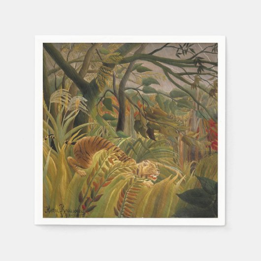 Rousseau Jungle Tropical Tiger Art Serviette (Vorderseite)