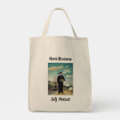 Rousseau Krieg und Selbstportrait Große Tote Tasch Tragetasche (Rückseite)