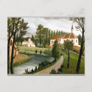 Rousseau - Landschaft mit Kapelle, feine Kunst Postkarte