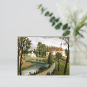 Rousseau - Landschaft mit Kapelle, schöne Kunst Postkarte (Stehend Vorderseite)