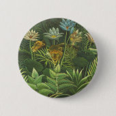 Rousseau Tropischer Jungle Löwenmalerei Button (Vorderseite)