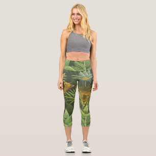 Rousseau Tropischer Jungle Löwenmalerei Capri Leggings