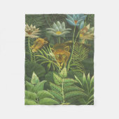 Rousseau Tropischer Jungle Löwenmalerei Fleecedecke (Vorderseite)