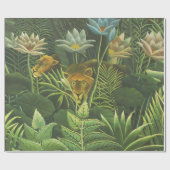 Rousseau Tropischer Jungle Löwenmalerei Geschenkpapier (Flach)