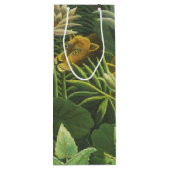 Rousseau Tropischer Jungle Löwenmalerei Geschenktüte Für Weinflaschen (Rückseite)