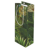 Rousseau Tropischer Jungle Löwenmalerei Geschenktüte Für Weinflaschen (Vorderseite Schrägansicht)