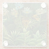 Rousseau Tropischer Jungle Löwenmalerei Glasuntersetzer (Rückseite)