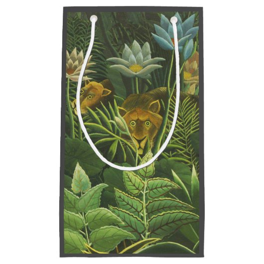 Rousseau Tropischer Jungle Löwenmalerei Kleine Geschenktüte (Vorderseite)