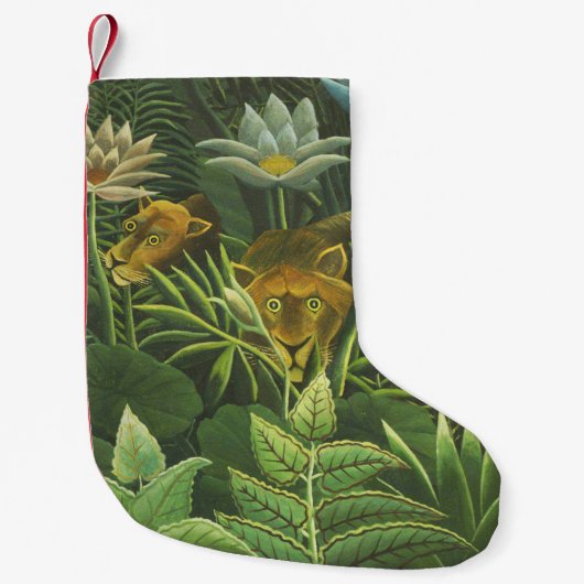 Rousseau Tropischer Jungle Löwenmalerei Kleiner Weihnachtsstrumpf (Vorderseite)