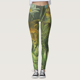 Rousseau Tropischer Jungle Löwenmalerei Leggings
