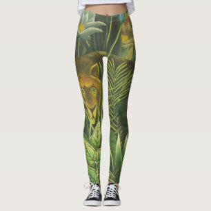 Rousseau Tropischer Jungle Löwenmalerei Leggings