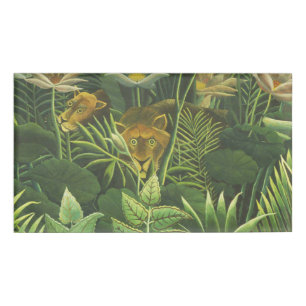 Rousseau Tropischer Jungle Löwenmalerei Namenschild