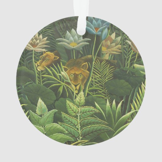 Rousseau Tropischer Jungle Löwenmalerei Ornament (Rückseite)