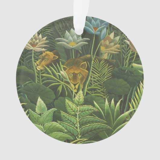 Rousseau Tropischer Jungle Löwenmalerei Ornament (Vorderseite)