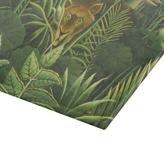 Rousseau Tropischer Jungle Löwenmalerei Schneidebrett (Ecke)