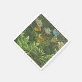 Rousseau Tropischer Jungle Löwenmalerei Serviette (Ecke)