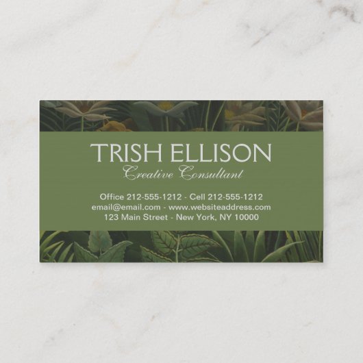 Rousseau Tropischer Jungle Löwenmalerei Visitenkarte (Rückseite)