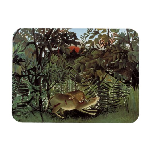 Rousseaus Hungry Lion Magnet (Horizontal)