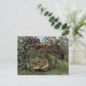 Rousseau's Hungry Lion Postkarte (Stehend Vorderseite)