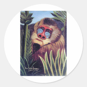 Rousseaus "Mandrill im Dschungel" (circa 1909) Runder Aufkleber