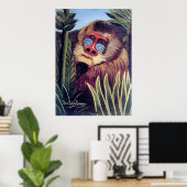 Rousseaus "Mandrill in the Dschungel" (ca. 1909) Poster (Heimbüro)