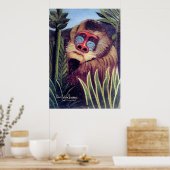 Rousseaus "Mandrill in the Dschungel" (ca. 1909) Poster (Küche)