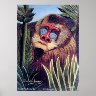 Rousseaus "Mandrill in the Dschungel" (ca. 1909) Poster