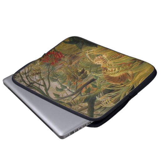 Rousseaus Tiger-Laptophülse Laptopschutzhülle (Vorne Knopf)