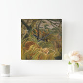 Rousseaus Tiger-Wanduhr Quadratische Wanduhr (Zuhause)