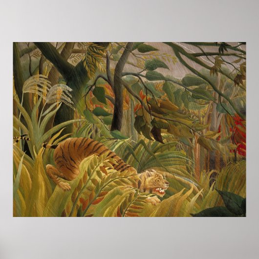 Roussequ Dschungel Tropischer Tiger Kunst Poster (Vorne)
